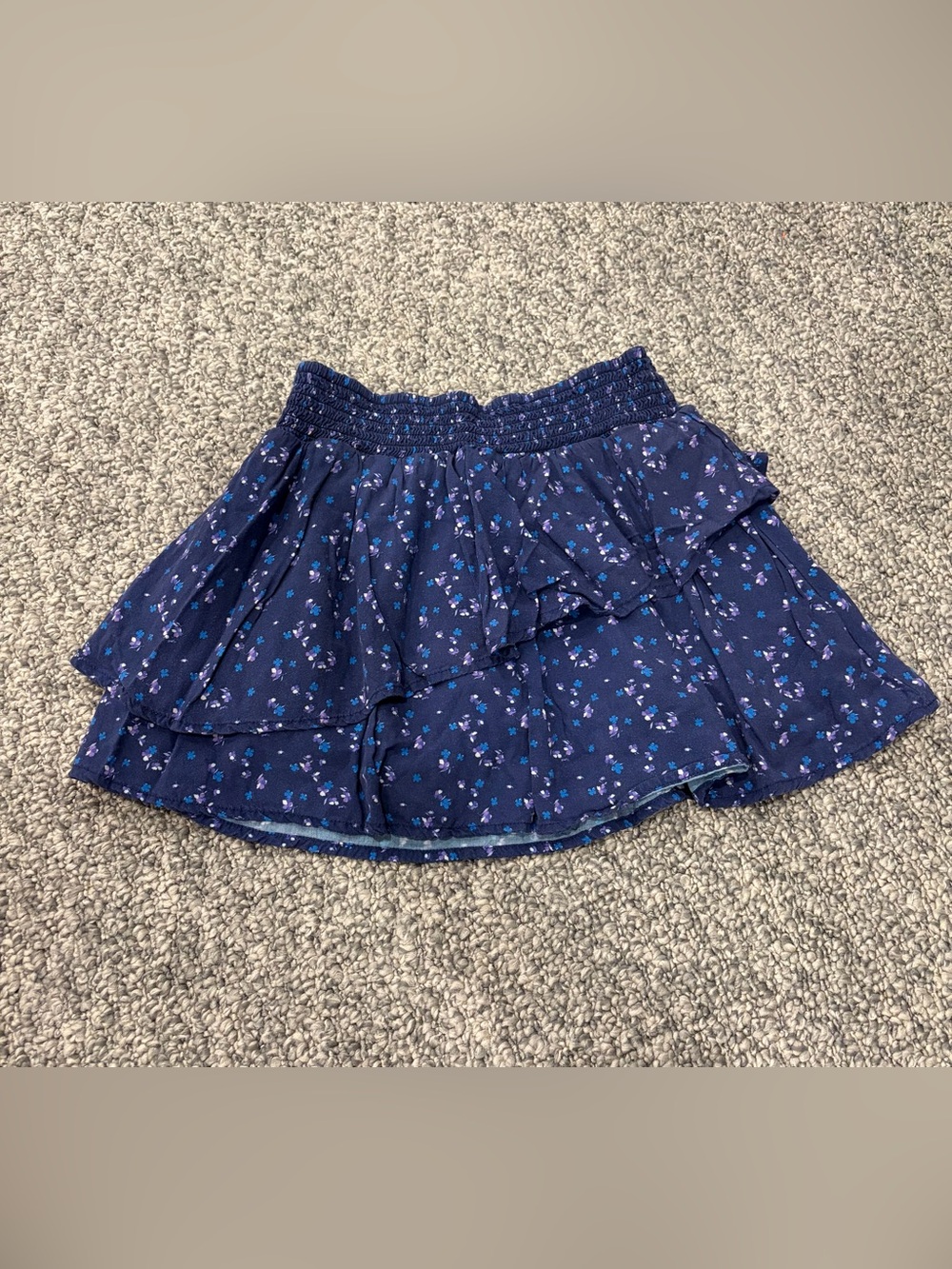Ever After Girl’s Navy Floral Tiered Mini Skirt